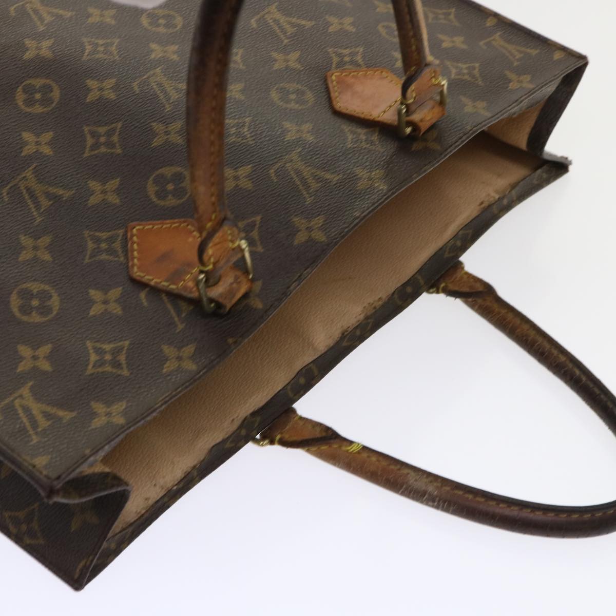 LOUIS VUITTON Monogram Sac Plat Hand Bag M51140 LV Auth th3804