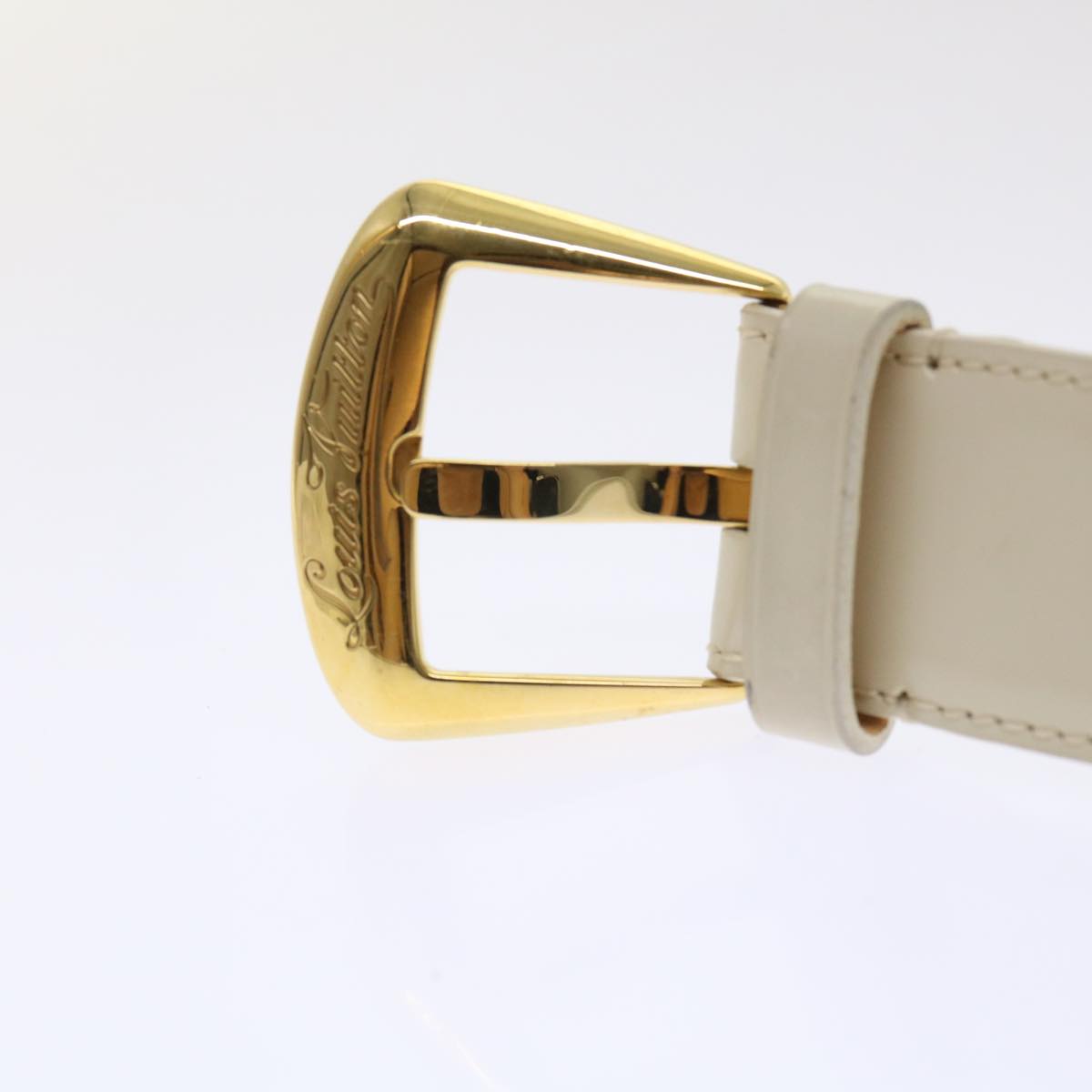 LOUIS VUITTON Ceinture Phoenix Belt 43.3"" Cream M9680 LV Auth th3816