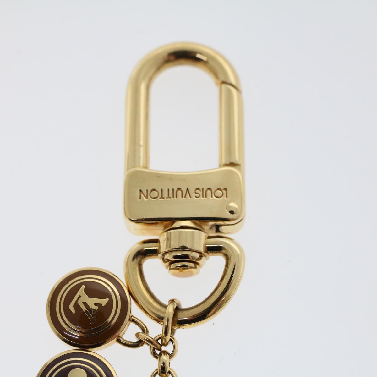 LOUIS VUITTON Porte Cles Chainne Pastille Key Holder Gold M65386 LV Auth th3817