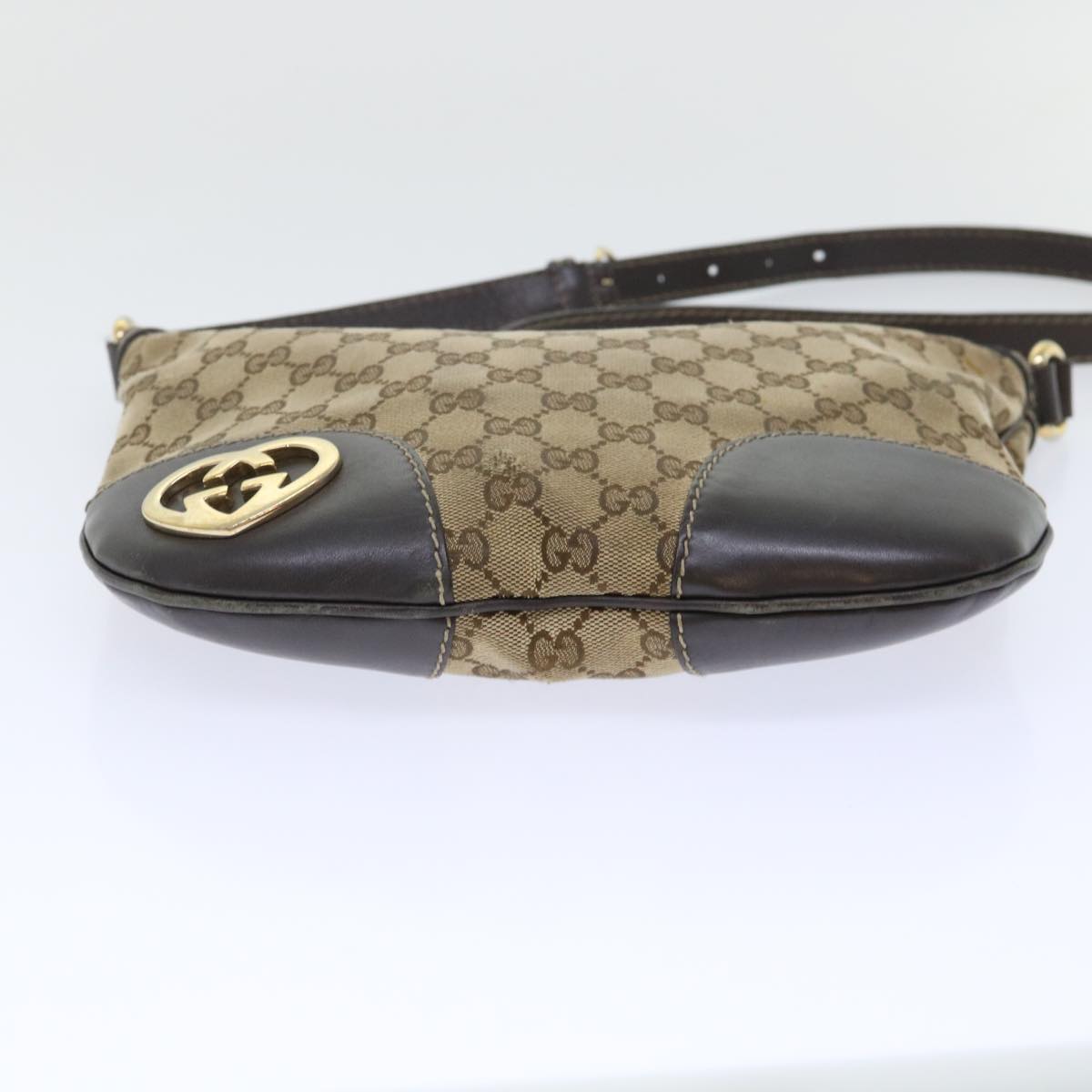 GUCCI GG Canvas Shoulder Bag Beige 257072 Auth th3852