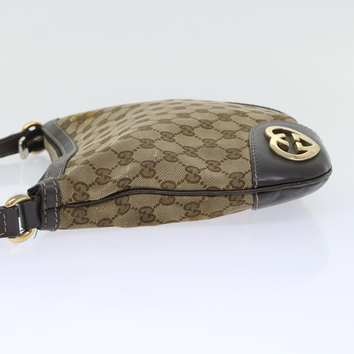 GUCCI GG Canvas Shoulder Bag Beige 257072 Auth th3852