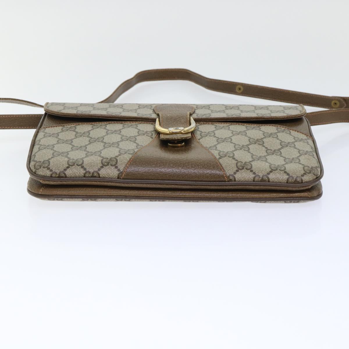 GUCCI GG Canvas Shoulder Bag PVC Leather Beige 904•02•025 Auth th3857