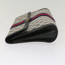 GUCCI GG Canvas Sherry Line Clutch Bag PVC Leather Red Navy gray Auth th3865-4