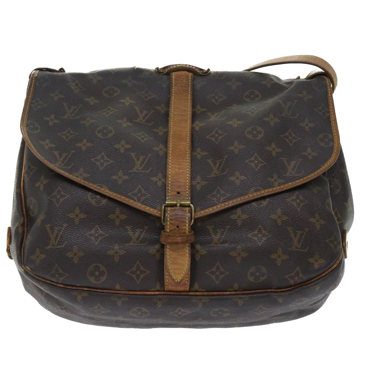 LOUIS VUITTON Monogram Saumur 35 Shoulder Bag M42254 LV Auth th3916