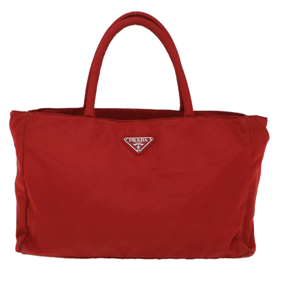 PRADA Hand Bag Nylon Red Auth th3933