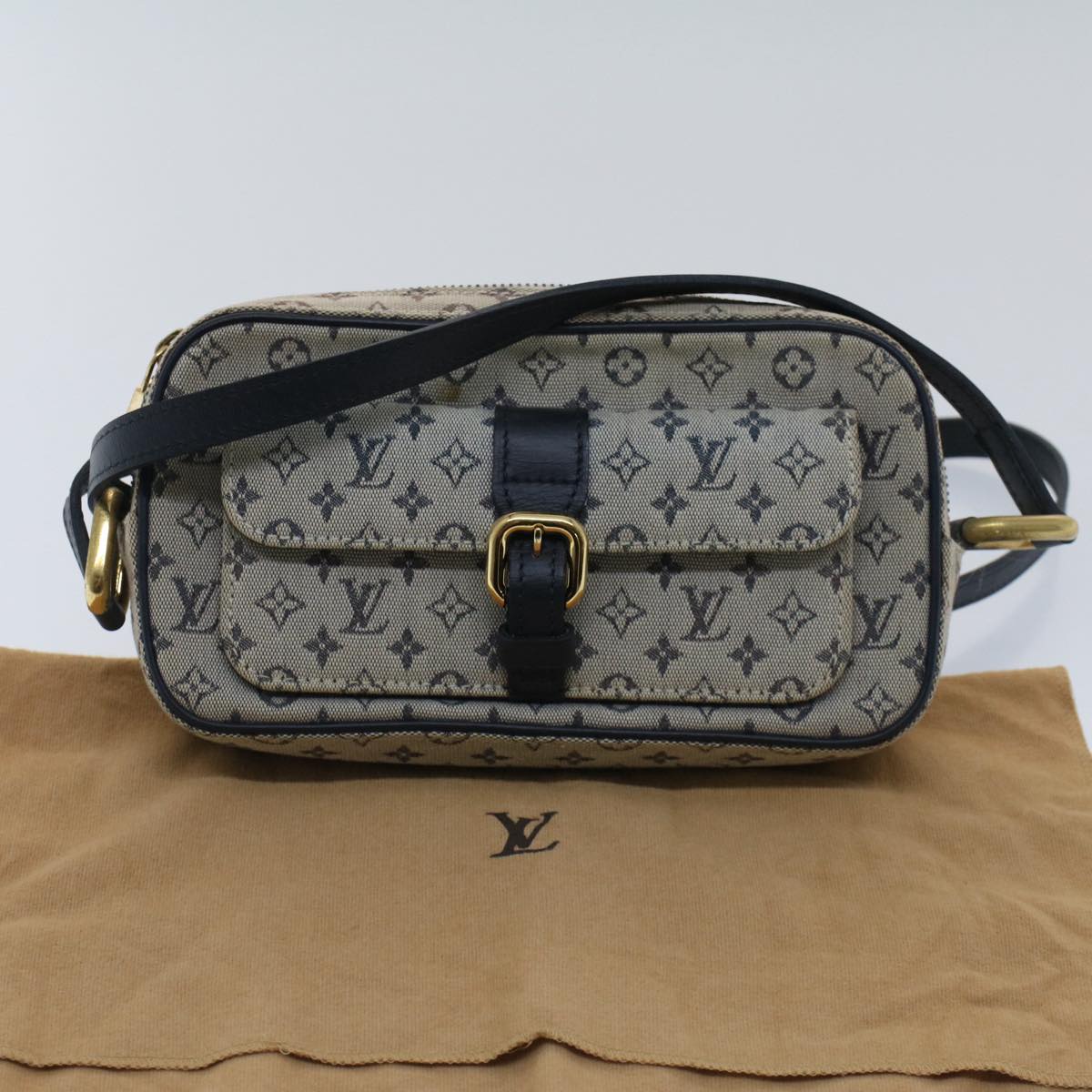 LOUIS VUITTON Monogram Mini Juliet MM Shoulder Bag Blue M92004 LV Auth th3942