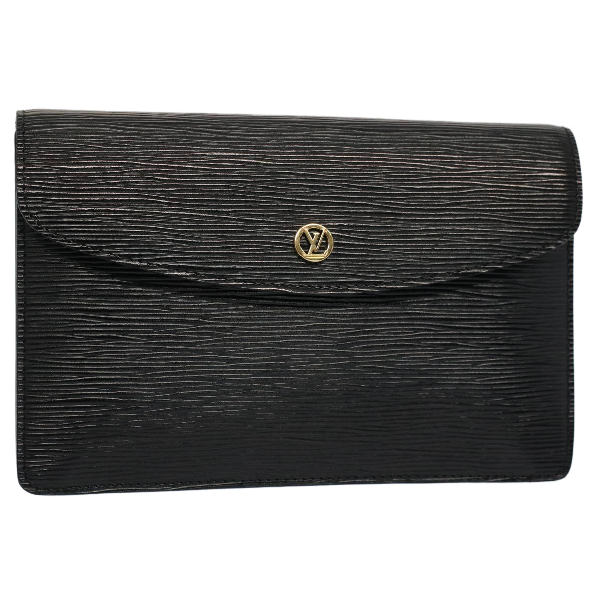 LOUIS VUITTON Epi Montaigne 23 Clutch Bag Black M52662 LV Auth th3964