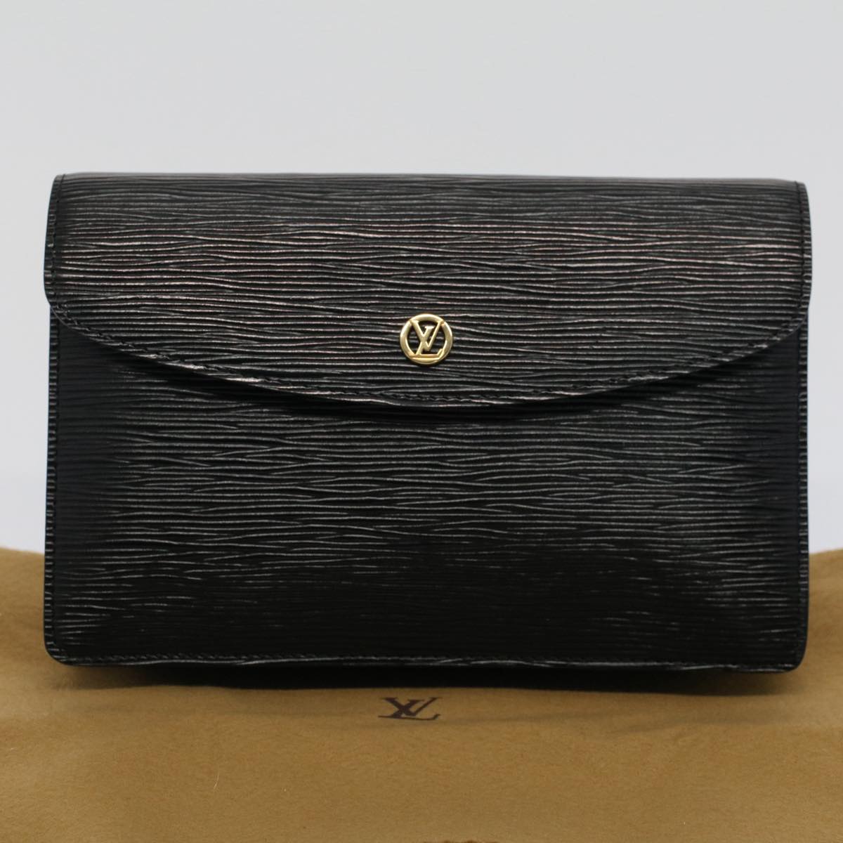 LOUIS VUITTON Epi Montaigne 23 Clutch Bag Black M52662 LV Auth th3964