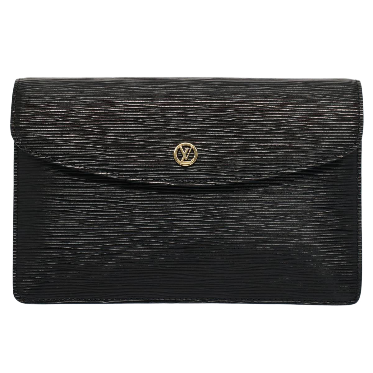 LOUIS VUITTON Epi Montaigne 23 Clutch Bag Black M52662 LV Auth th3964