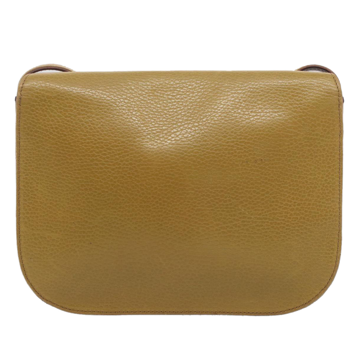 CARTIER Shoulder Bag Leather Yellow Auth th3977
