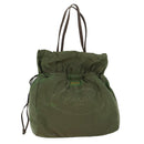 PRADA Tote Bag Nylon Khaki Auth th3978-1