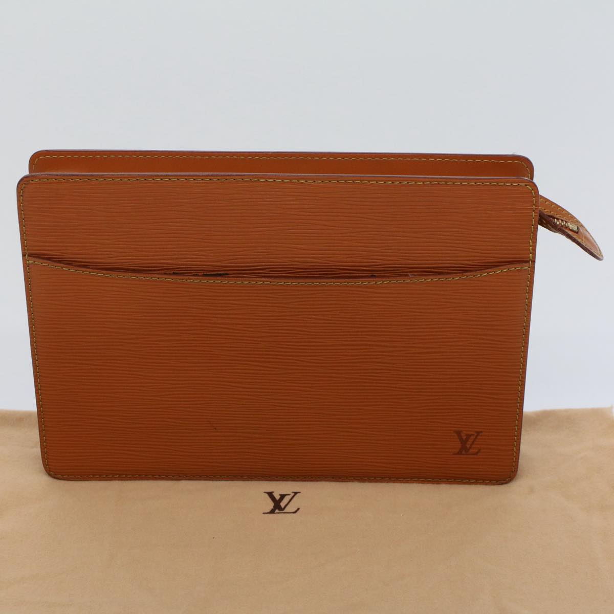 LOUIS VUITTON Epi Pochette Homme Clutch Bag Brown M52528 LV Auth th3989