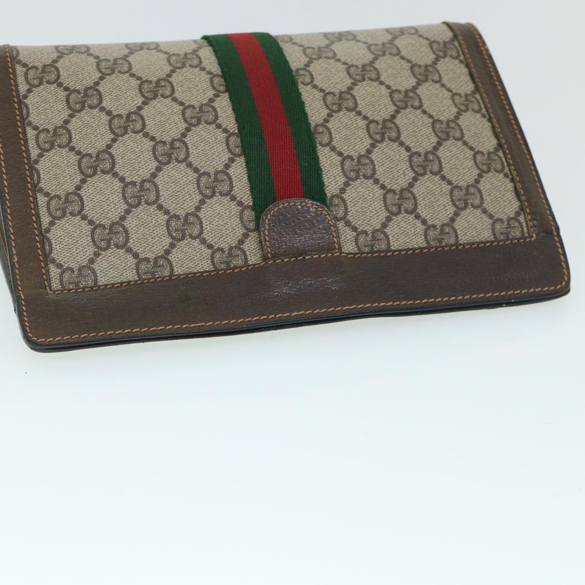 GUCCI GG Canvas Web Sherry Line Clutch Bag Beige Red Green 89 01 001 Auth th3990