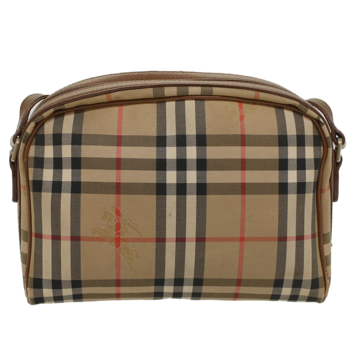 Burberrys Nova Check Shoulder Bag Canvas Leather Beige Brown Auth th3992 - 0