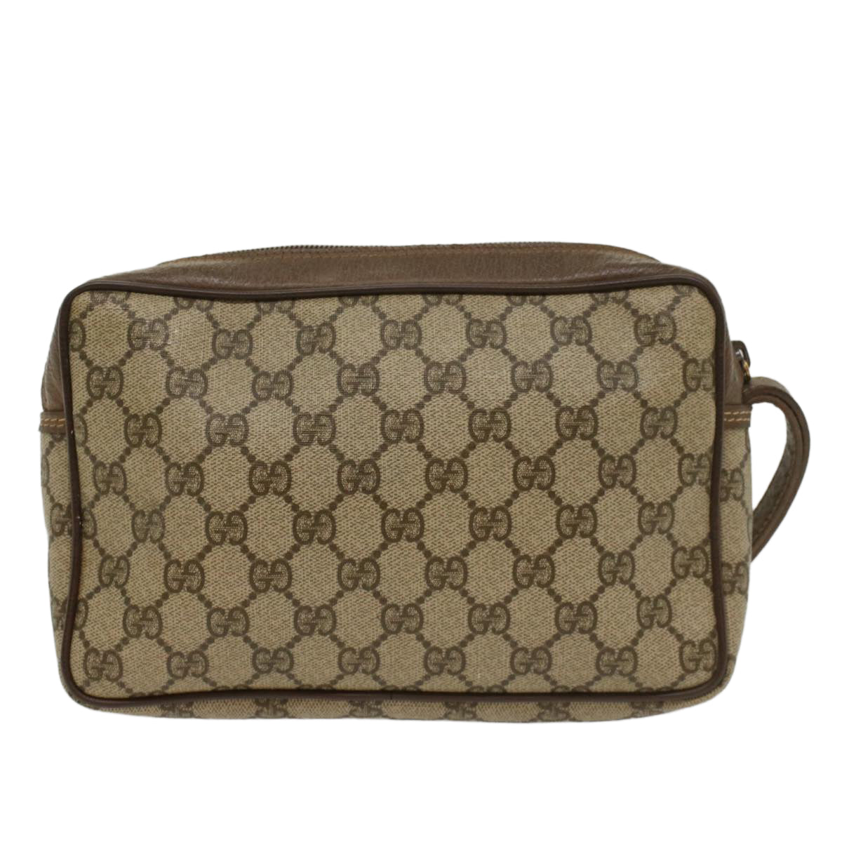 GUCCI GG Canvas Clutch Bag PVC Leather Beige 018 123 6021 Auth th3993 - 0