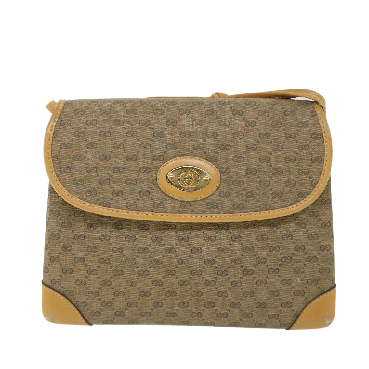 GUCCI Micro GG Canvas Shoulder Bag PVC Leather Beige 007 92 5548 Auth th3994