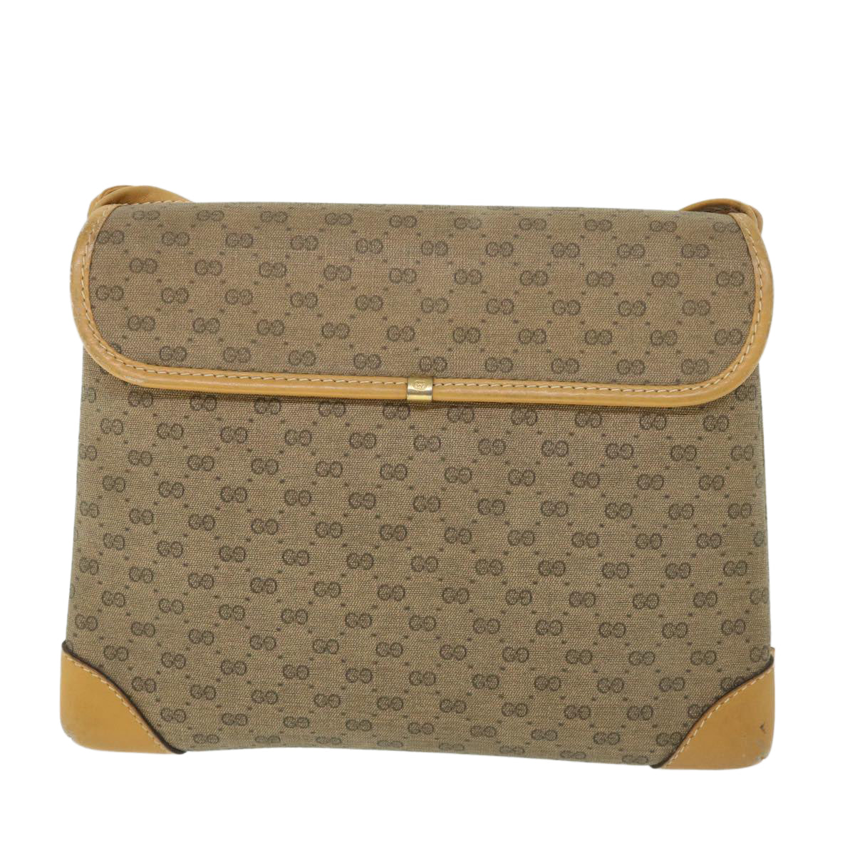 GUCCI Micro GG Canvas Shoulder Bag PVC Leather Beige 007 92 5548 Auth th3994