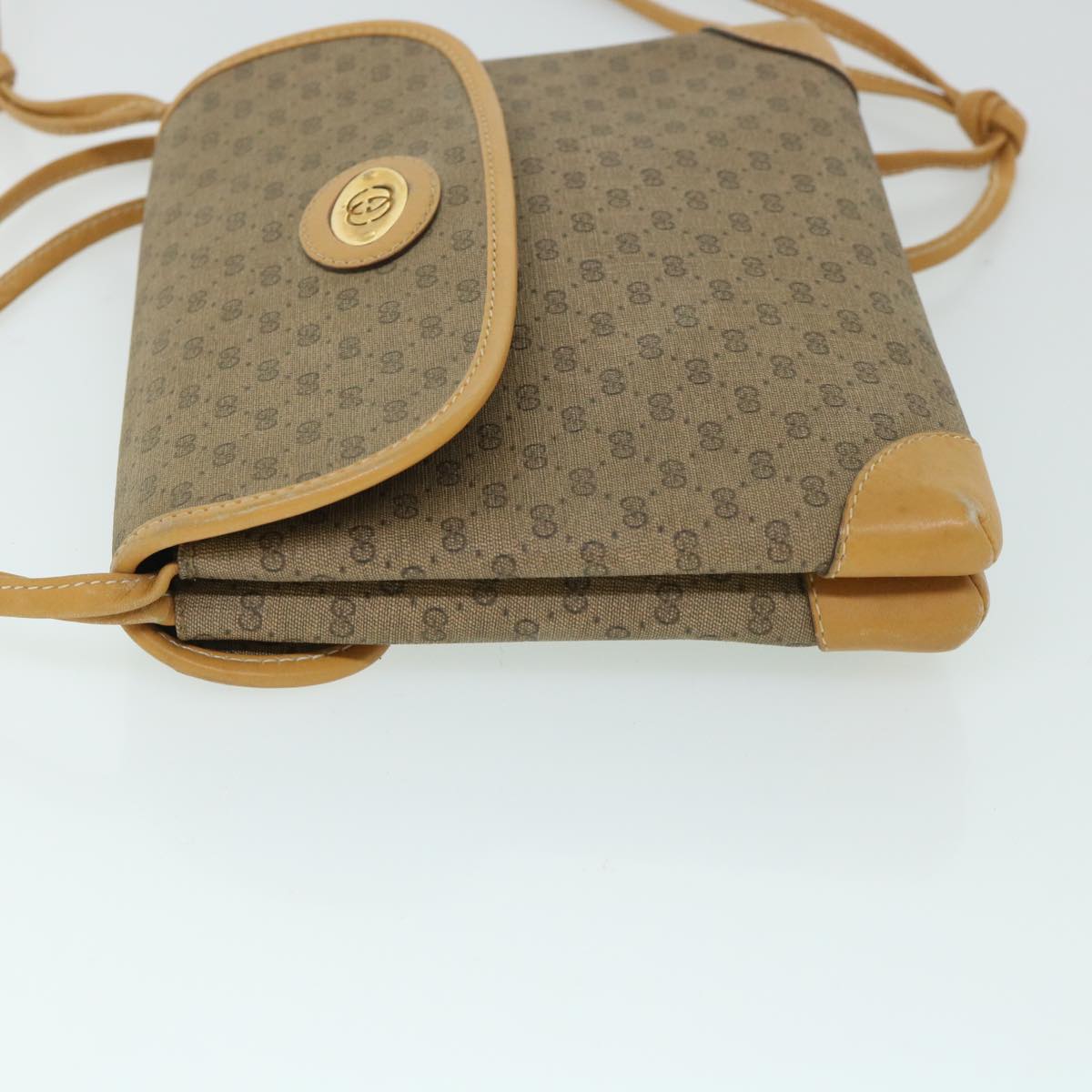 GUCCI Micro GG Canvas Shoulder Bag PVC Leather Beige 007 92 5548 Auth th3994