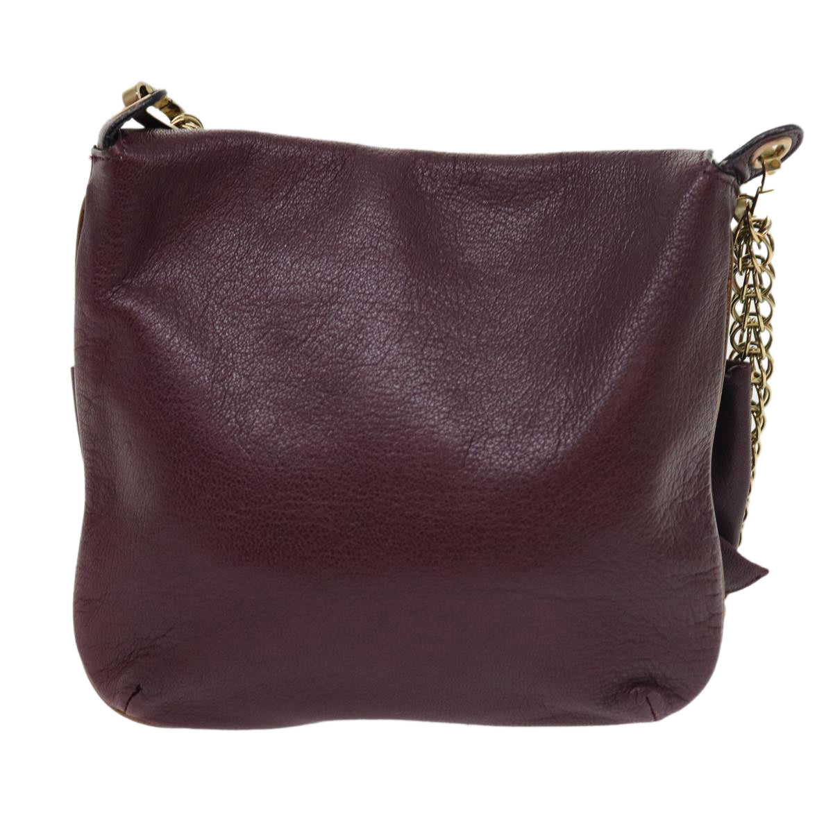 Chloe Chain Shoulder Bag Leather Purple Auth th3995 - 0
