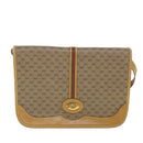 GUCCI Micro GG Canvas Web Sherry Line Shoulder Bag Beige Auth th4016-13