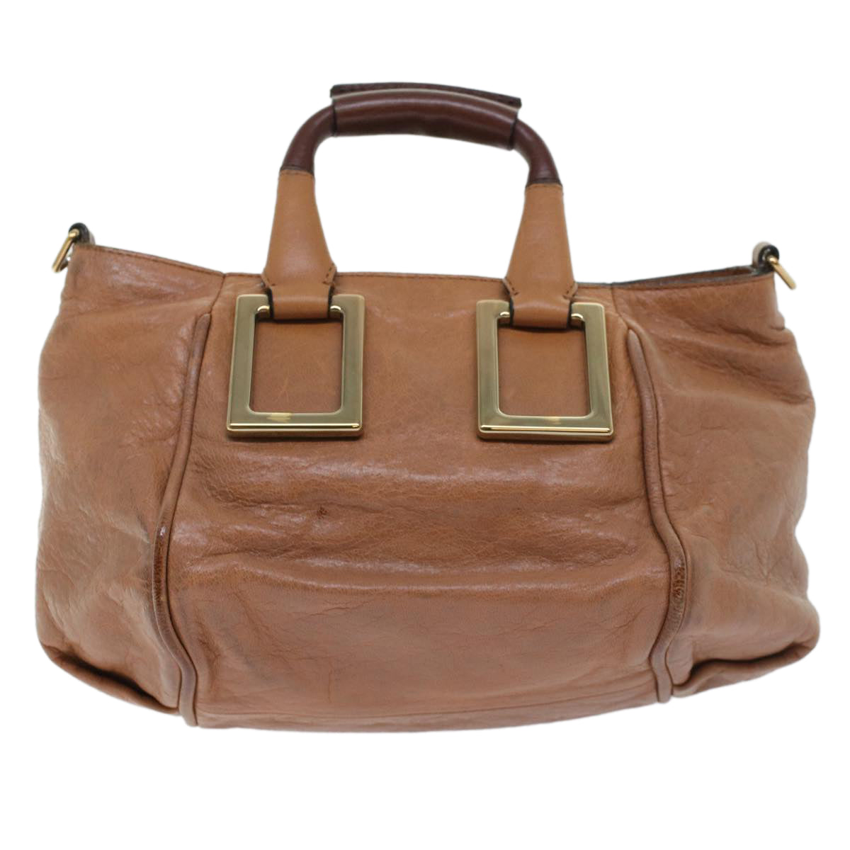 Chloe Etel Hand Bag Leather 2way Brown 03-12-50-65 Auth th4017