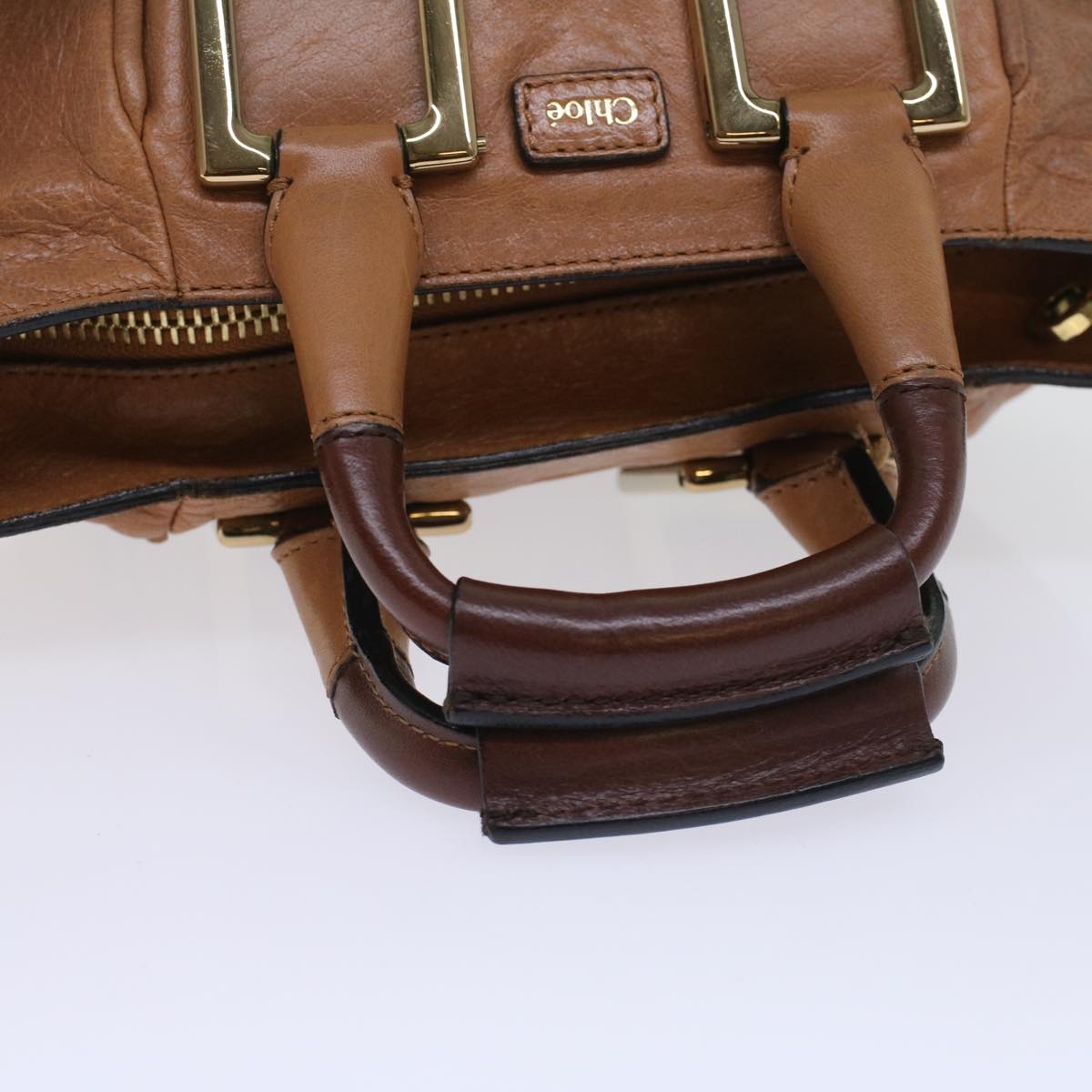 Chloe Etel Hand Bag Leather 2way Brown 03-12-50-65 Auth th4017