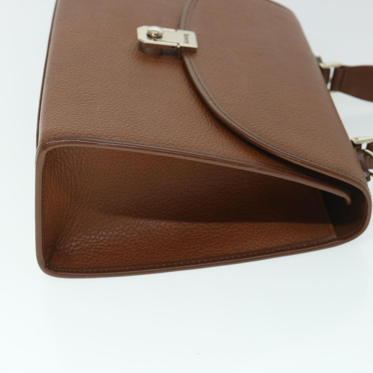 Burberrys Hand Bag Leather 2way Brown Auth th4046