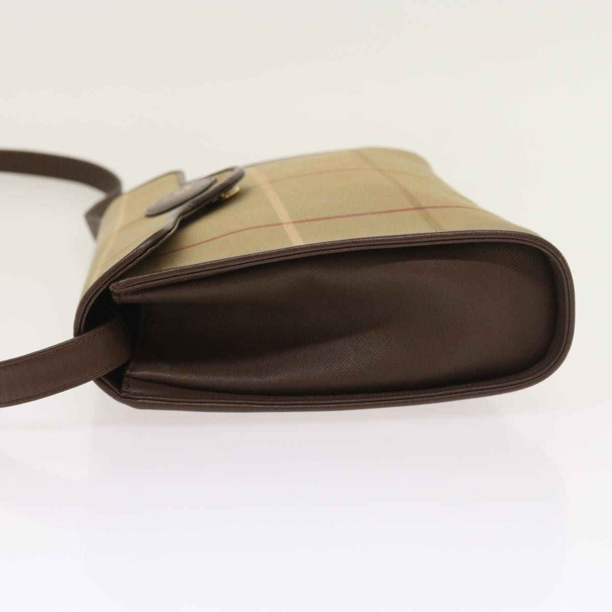 Burberrys Nova Check Shoulder Bag Canvas Beige Auth th4069