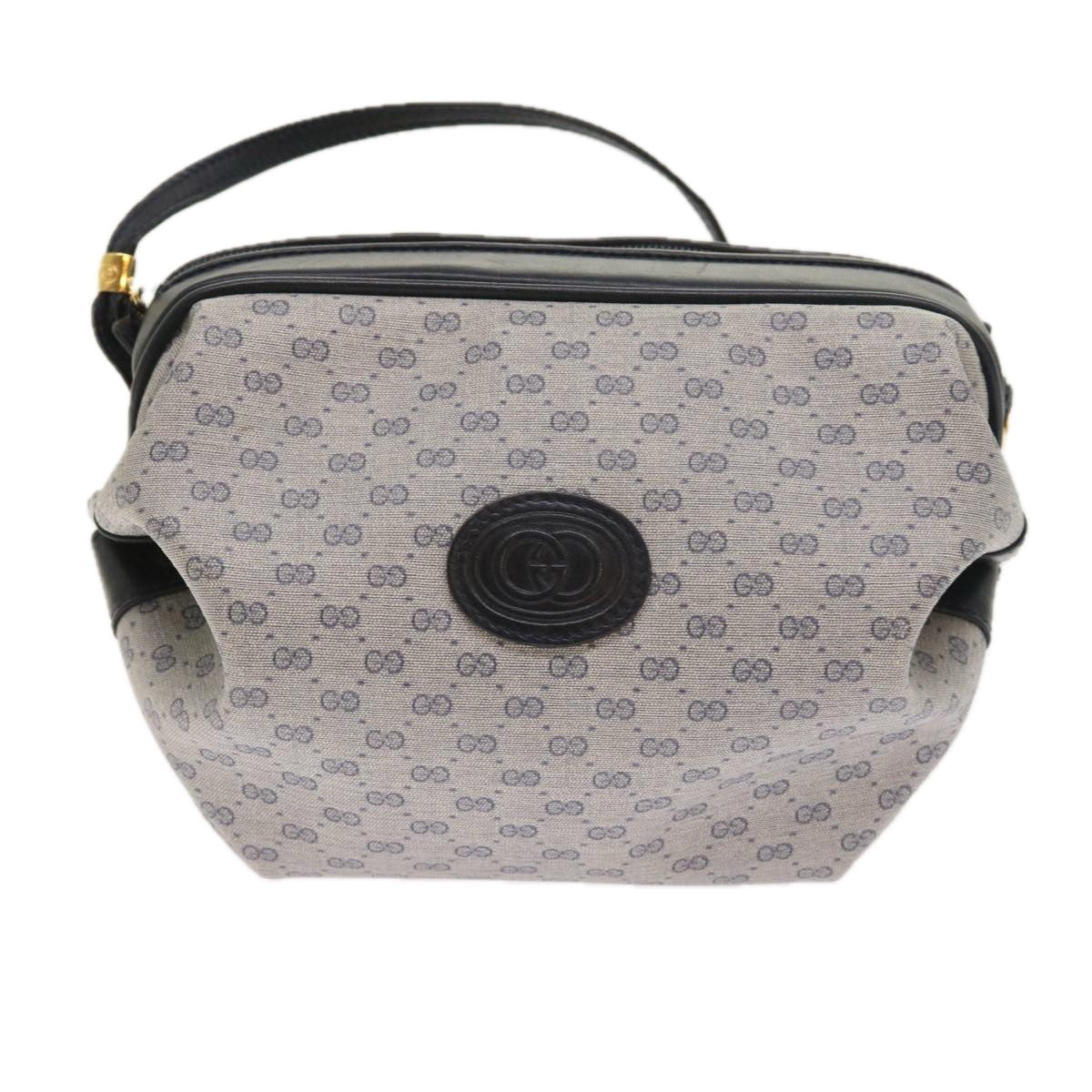 GUCCI Micro GG Canvas Shoulder Bag PVC Leather Navy 007.115.5770 Auth th4074