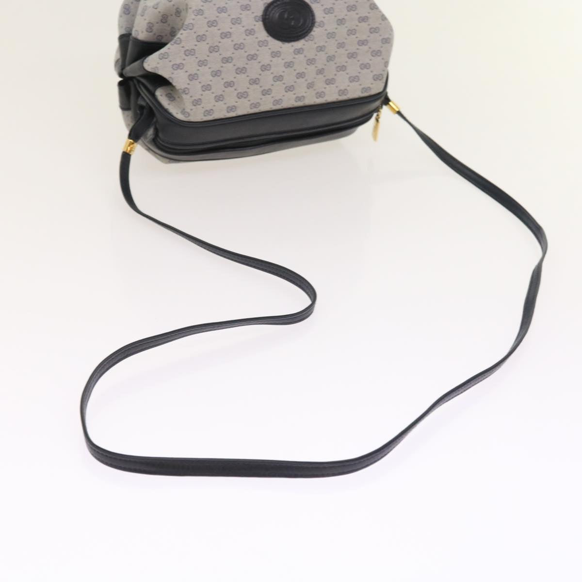 GUCCI Micro GG Canvas Shoulder Bag PVC Leather Navy 007.115.5770 Auth th4074