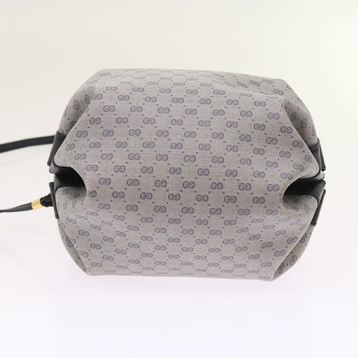 GUCCI Micro GG Canvas Shoulder Bag PVC Leather Navy 007.115.5770 Auth th4074