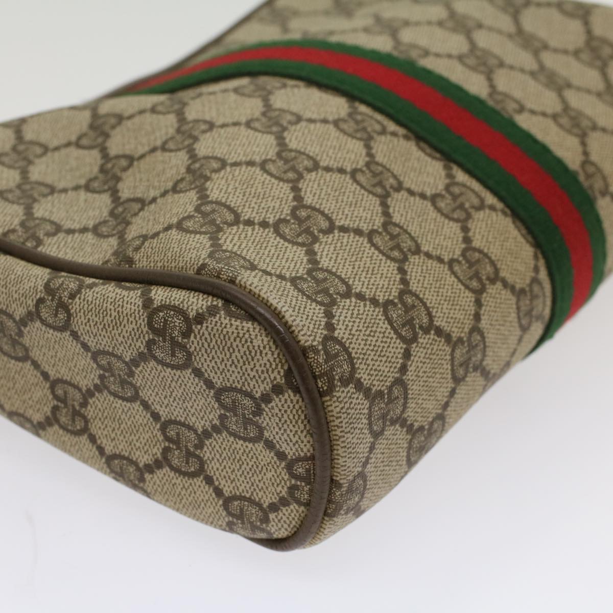 GUCCI GG Canvas Web Sherry Line Clutch Bag Beige Red Green 63.01.012 Auth th4080