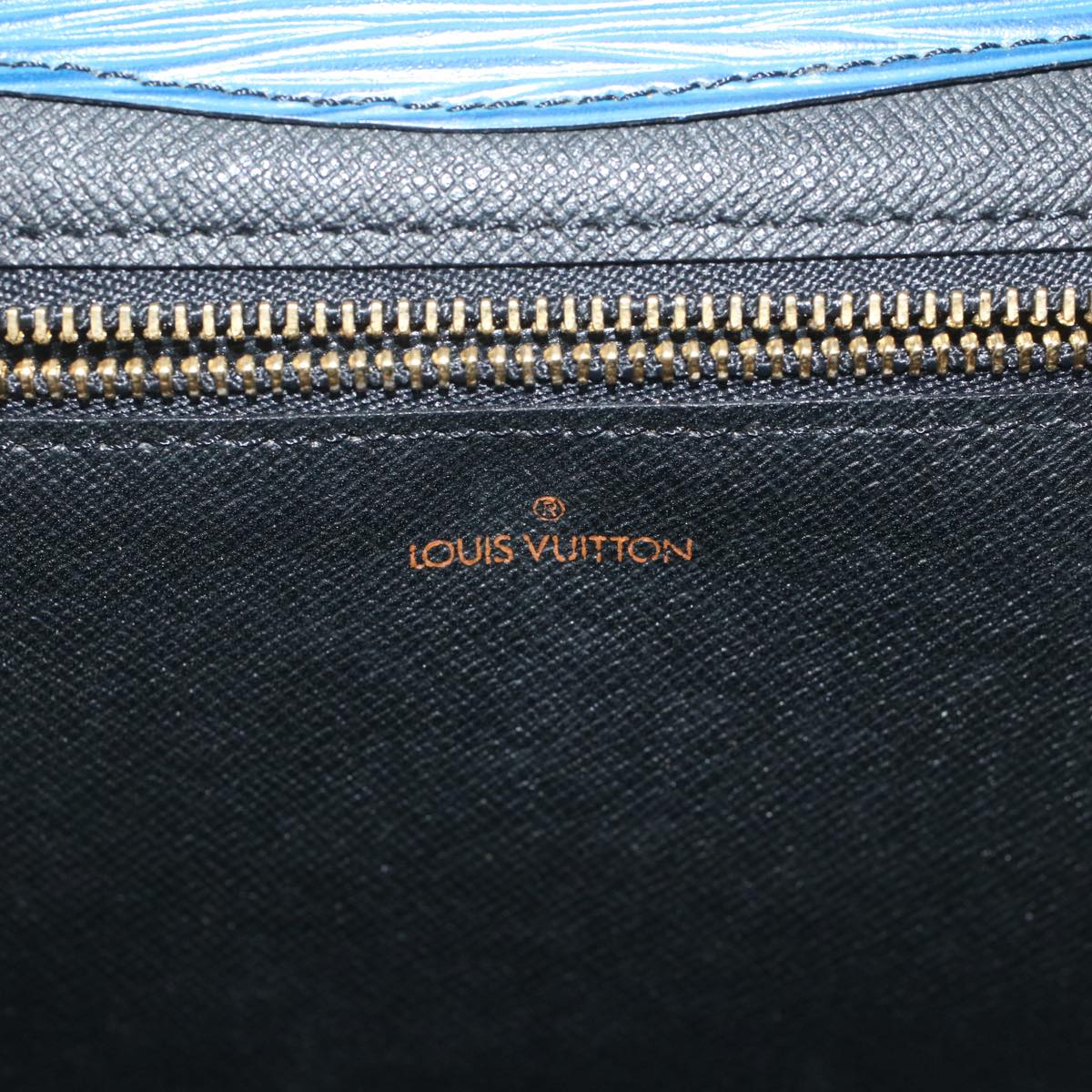 LOUIS VUITTON Epi Montaigne 23 Clutch Bag Blue M52665 LV Auth th4081