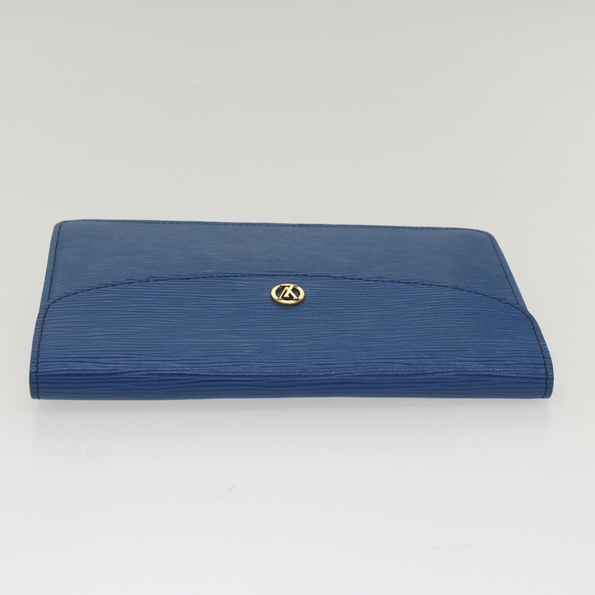 LOUIS VUITTON Epi Montaigne 23 Clutch Bag Blue M52665 LV Auth th4081