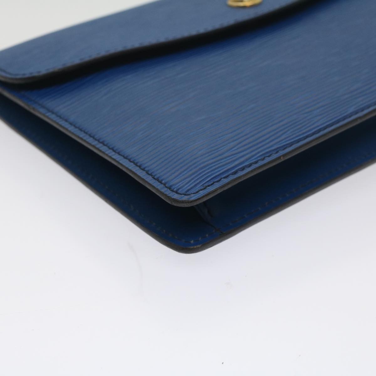 LOUIS VUITTON Epi Montaigne 23 Clutch Bag Blue M52665 LV Auth th4081