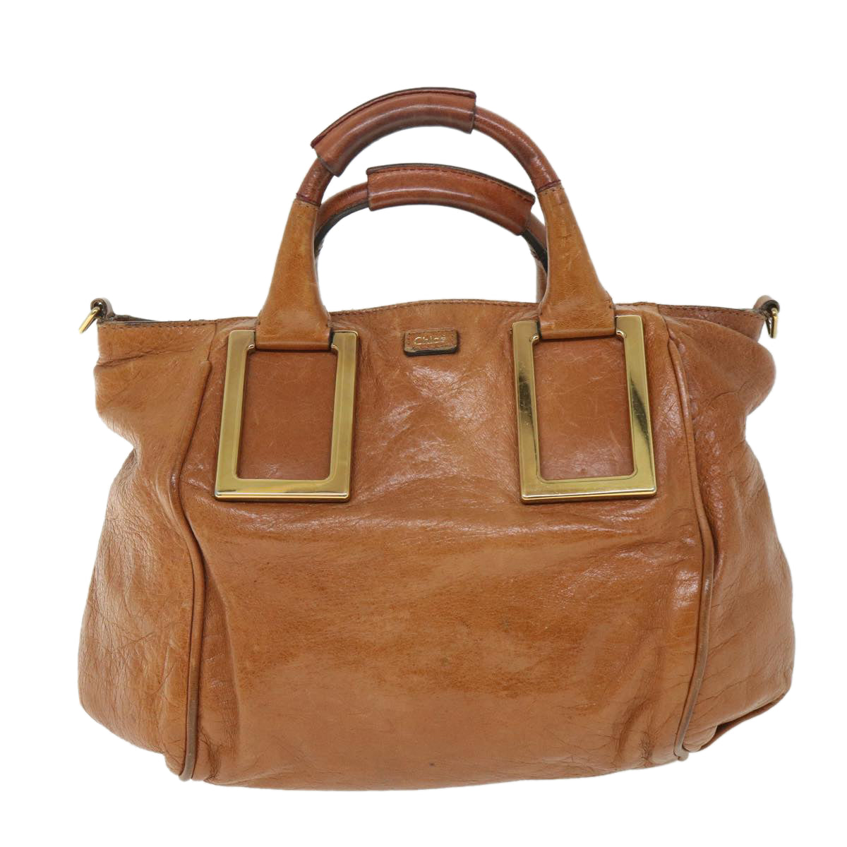 Chloe Etel Hand Bag Leather 2way Brown 03-10-50 Auth th4093 - 0