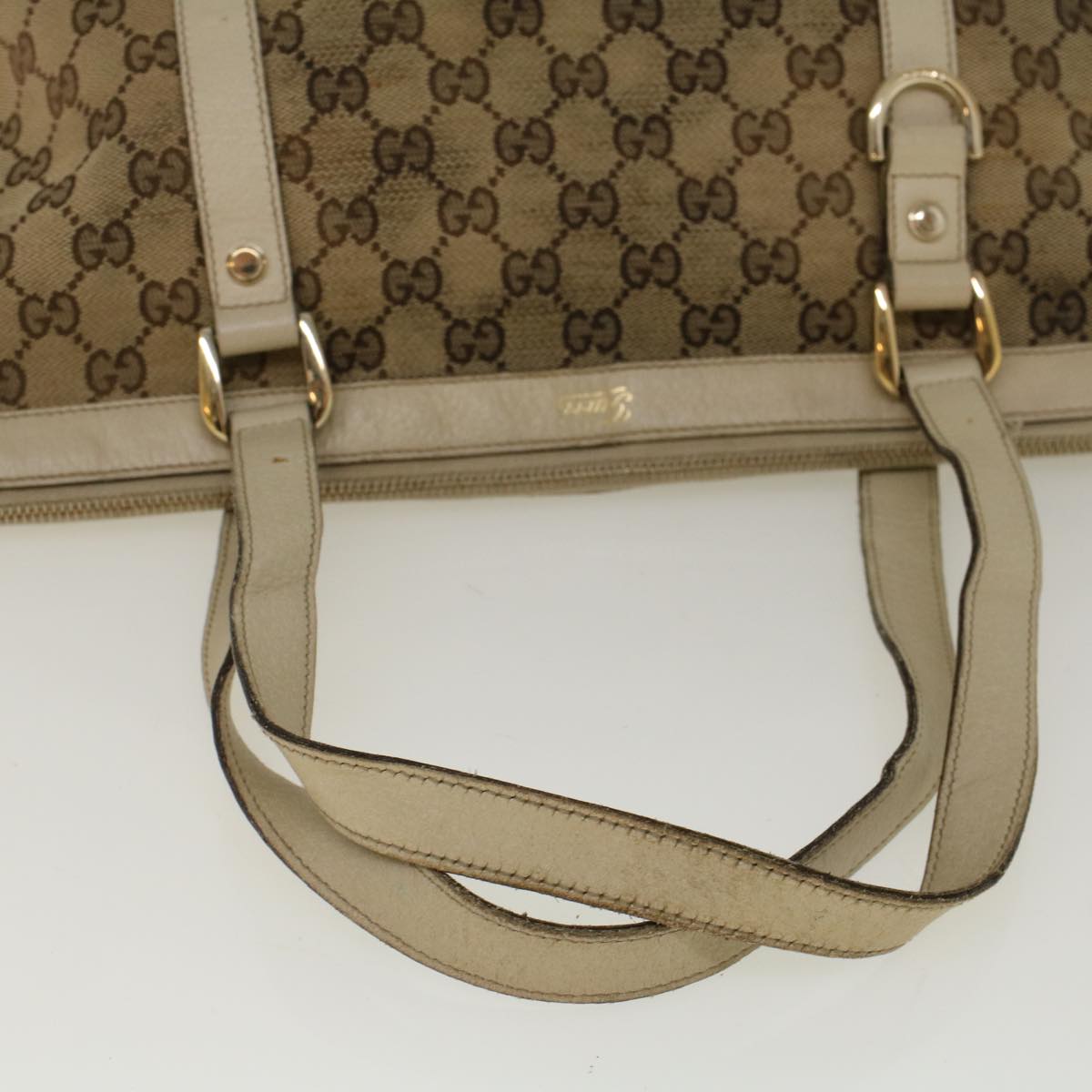 GUCCI GG Canvas Abbey Shoulder Bag Beige 141470 Auth th4120