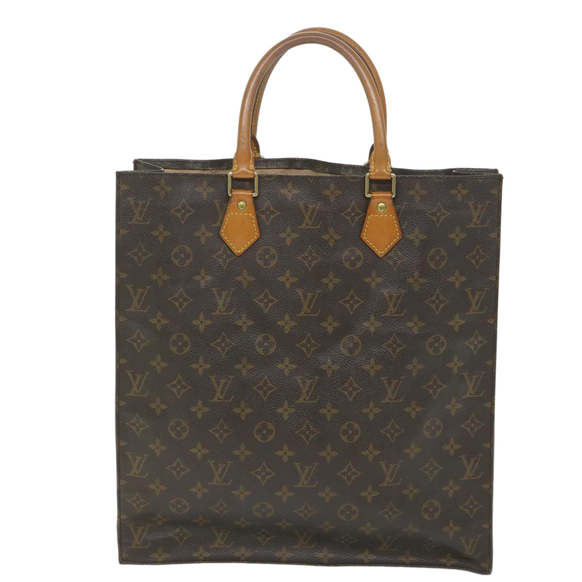 LOUIS VUITTON Monogram Sac Plat Hand Bag M51140 LV Auth th4126 - 0