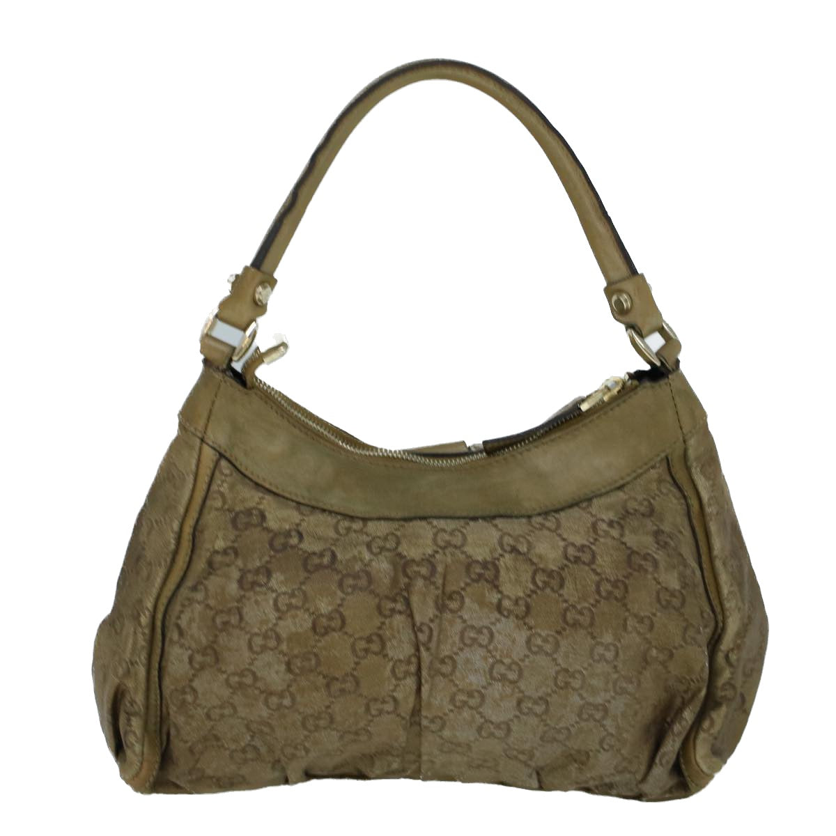 GUCCI GG Crystal Shoulder Bag Coated Canvas Gold 190525 Auth th4147 - 0