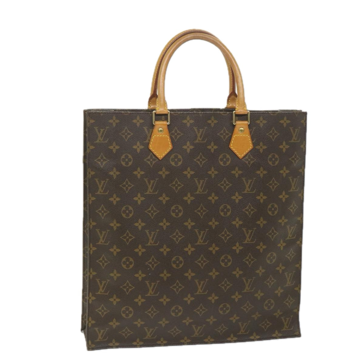 LOUIS VUITTON Monogram Sac Plat Hand Bag M51140 LV Auth th4305