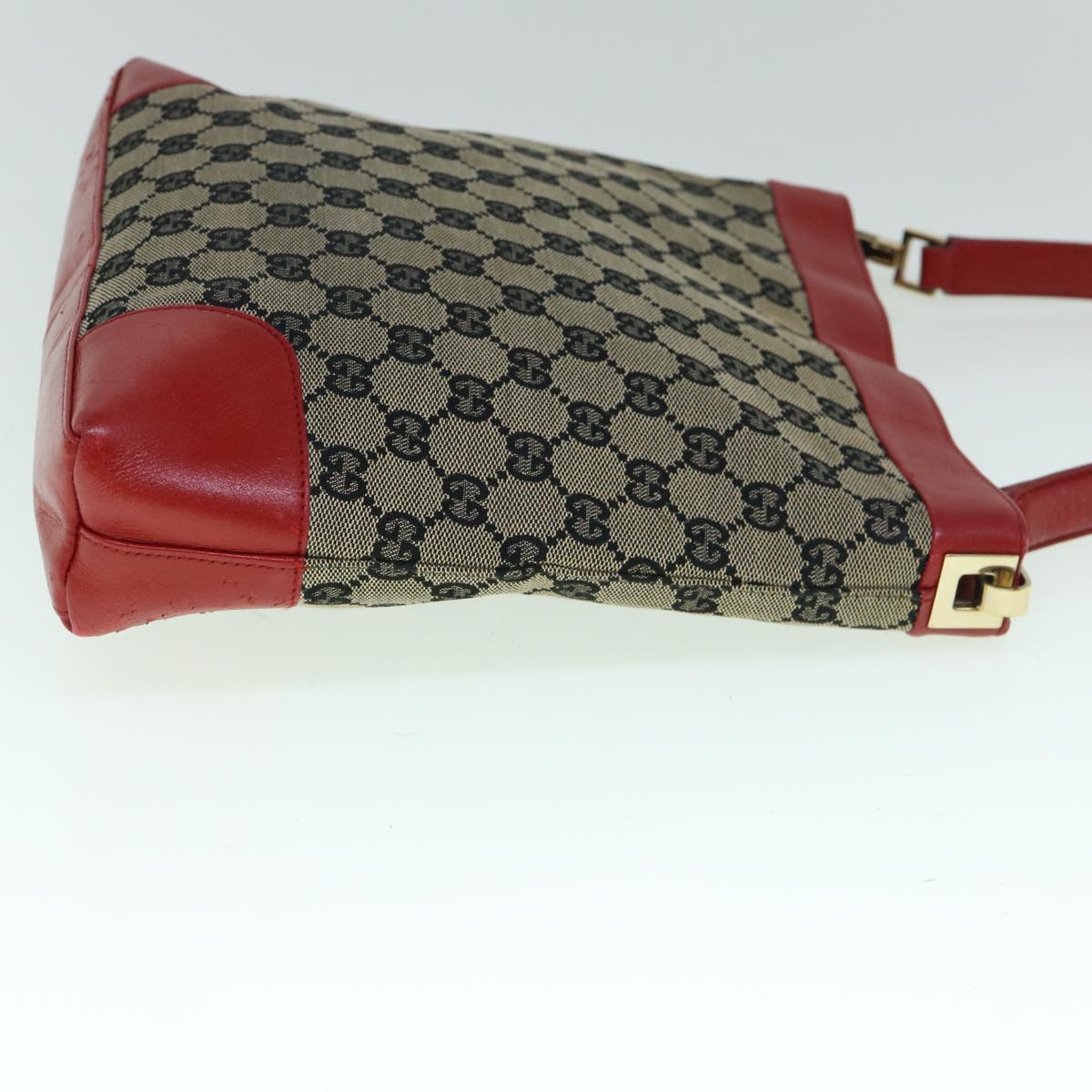 GUCCI GG Canvas Shoulder Bag Red Beige 001 4231 001998 Auth th4317