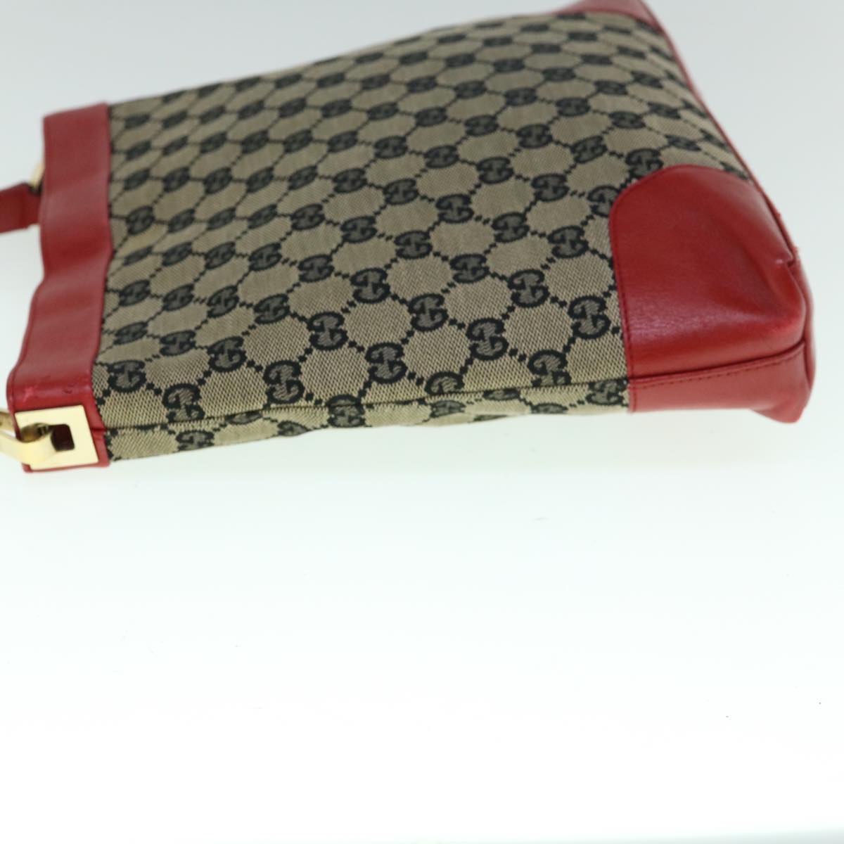 GUCCI GG Canvas Shoulder Bag Red Beige 001 4231 001998 Auth th4317