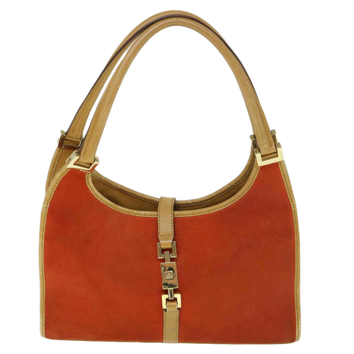 GUCCI Jackie Shoulder Bag Suede Orange 002 1068 001013 Auth th4319