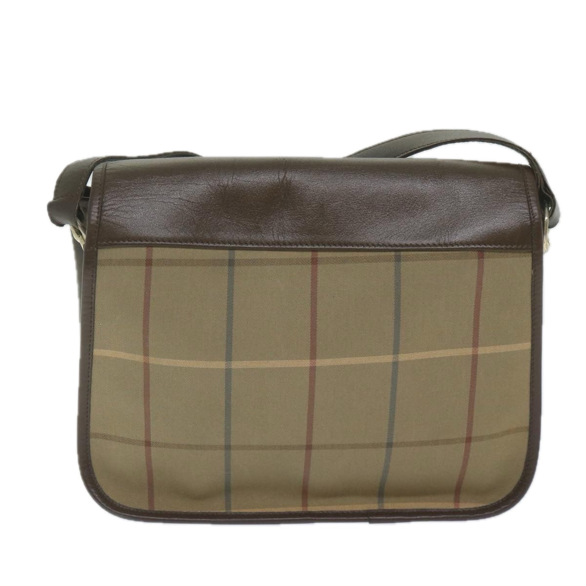 Burberrys Nova Check Shoulder Bag Canvas Brown Auth th4326 - 0