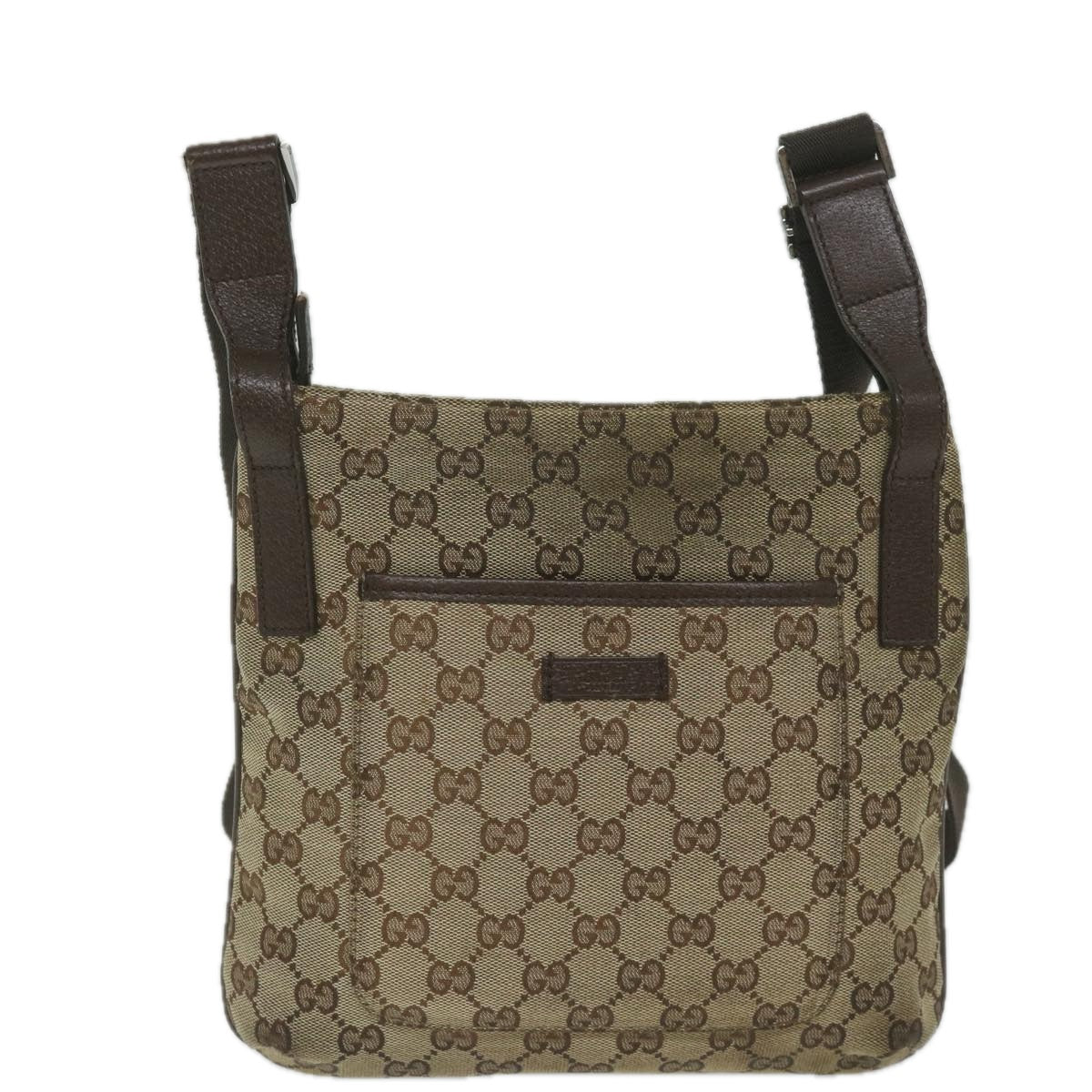 GUCCI GG Canvas Shoulder Bag Beige 122793 Auth th4336