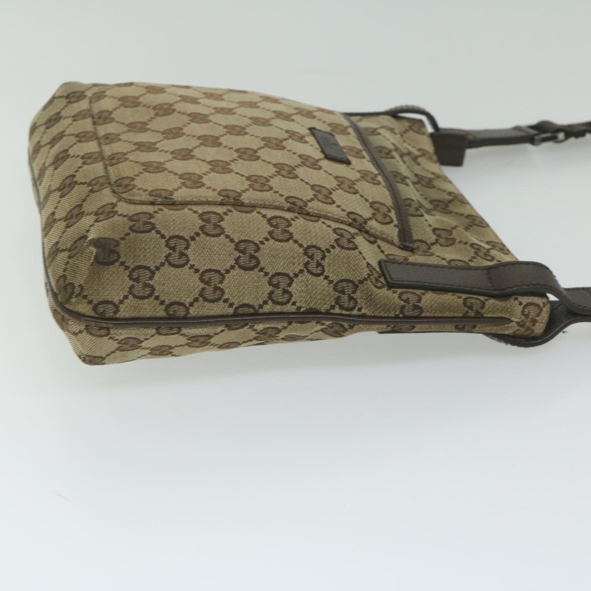 GUCCI GG Canvas Shoulder Bag Beige 122793 Auth th4336