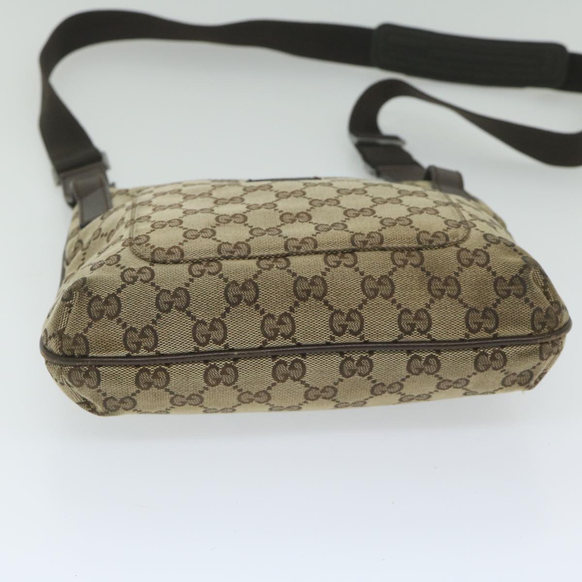 GUCCI GG Canvas Shoulder Bag Beige 122793 Auth th4336