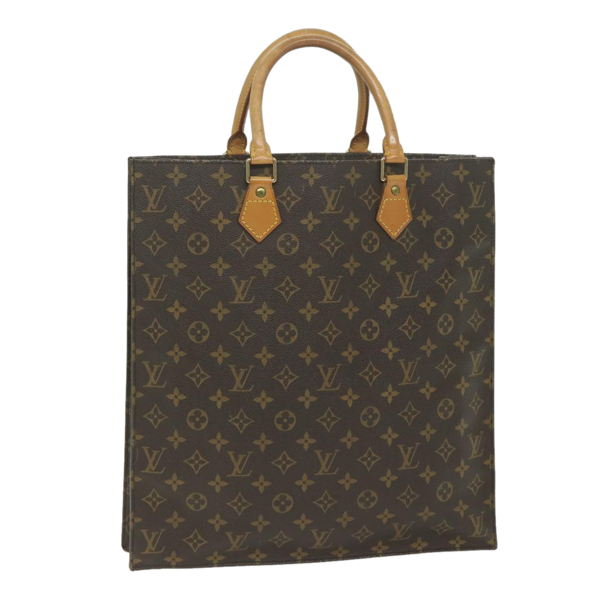 LOUIS VUITTON Monogram Sac Plat Hand Bag M51140 LV Auth th4339