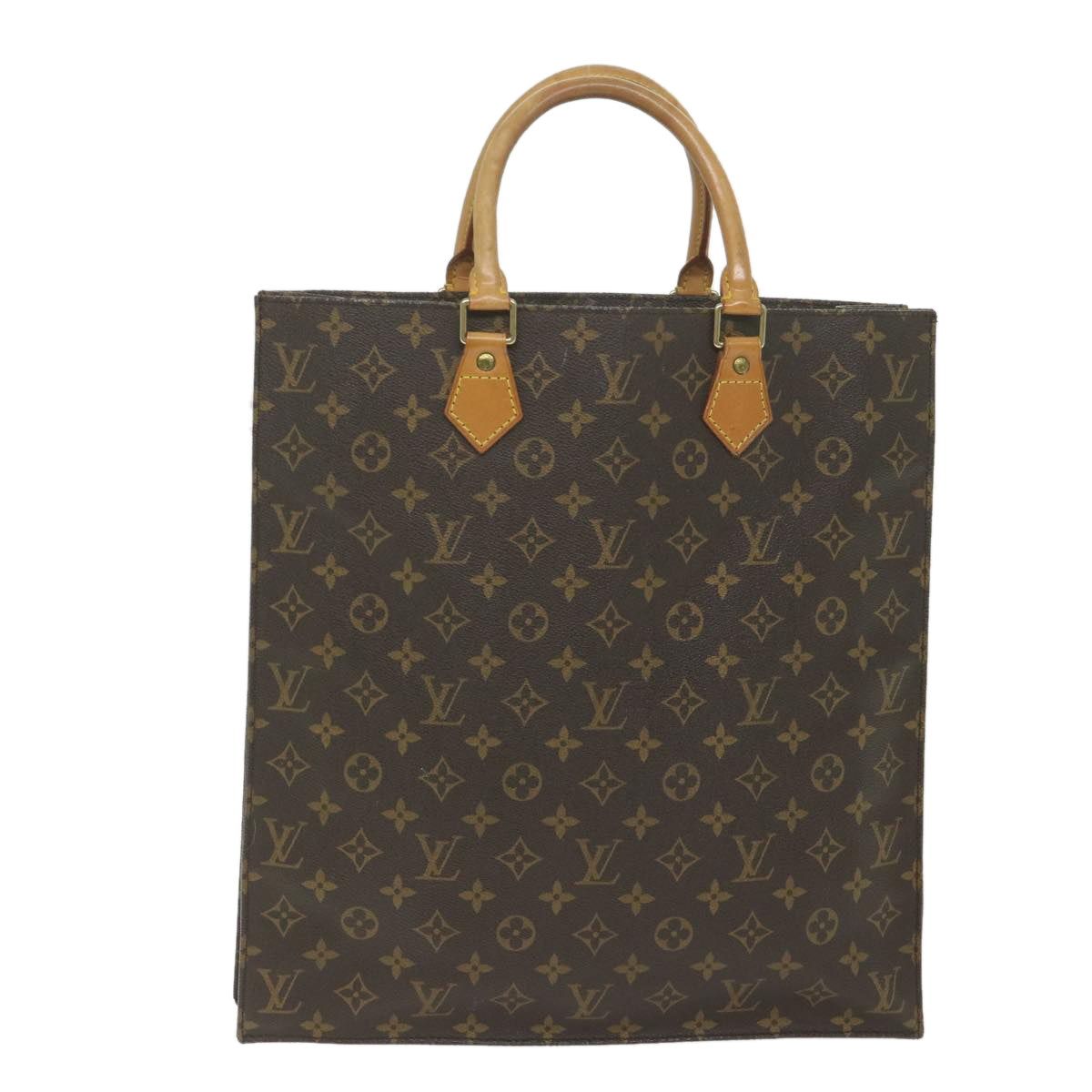 LOUIS VUITTON Monogram Sac Plat Hand Bag M51140 LV Auth th4339