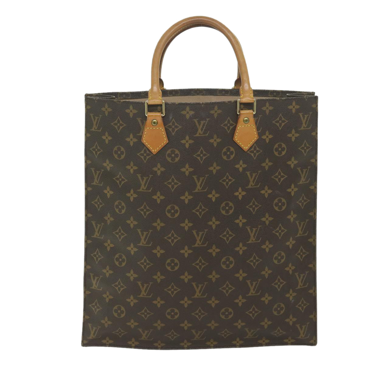 LOUIS VUITTON Monogram Sac Plat Hand Bag M51140 LV Auth th4339